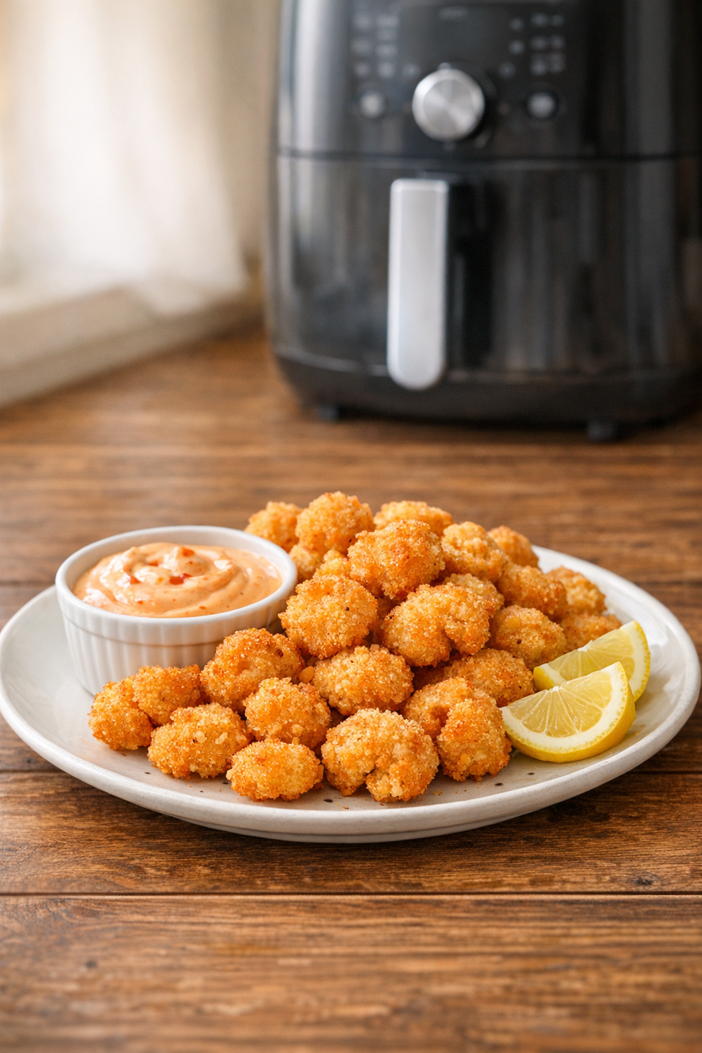 Air Fryer Crispy Shrimp Popcorn with Spicy Mayo Dip Air Fryer Crispy Shrimp Popcorn with Spicy Mayo Dip