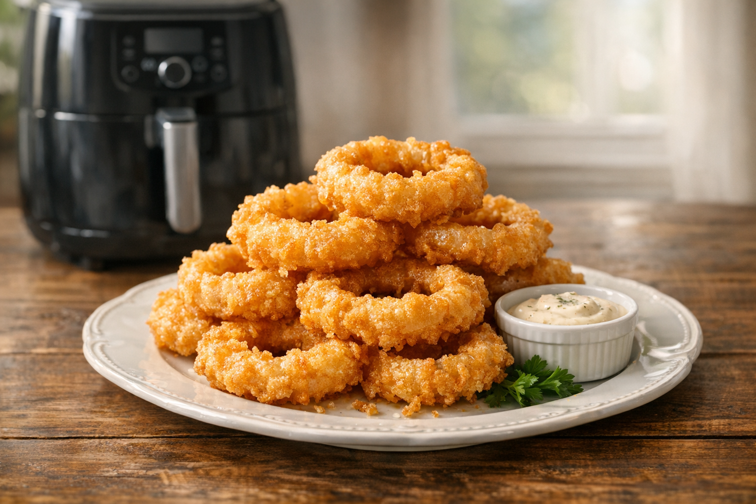 Air Fryer Beer Battered Onion Rings (Crispy)