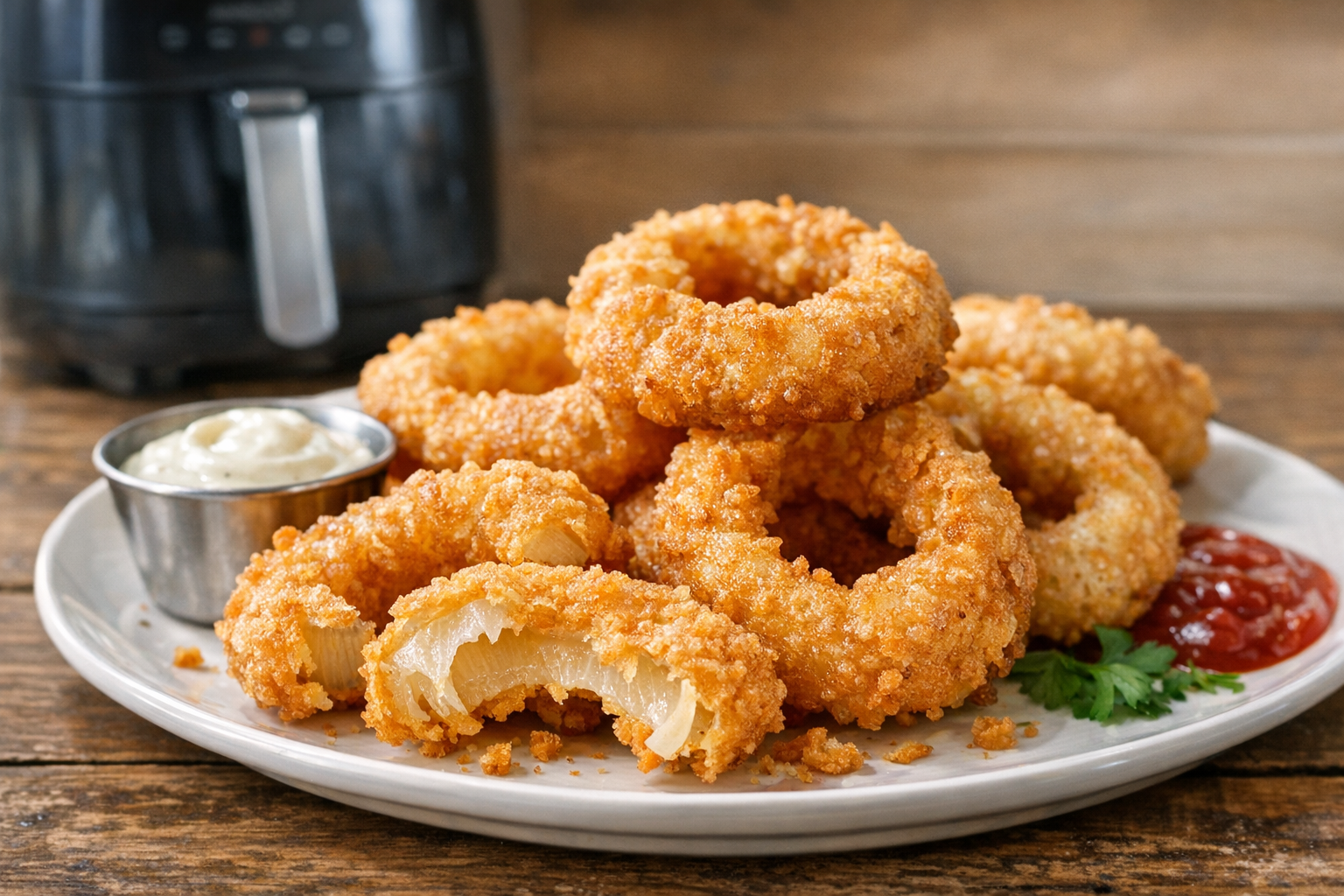 Air Fryer Beer Battered Onion Rings (Crispy)