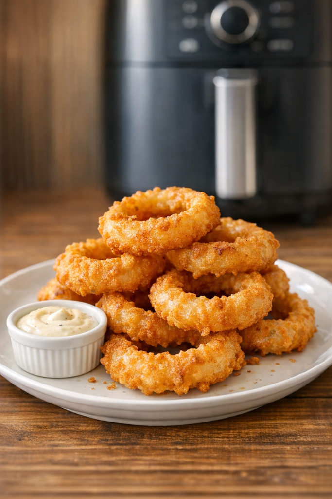 Air Fryer Beer Battered Onion Rings Crispy Homemade