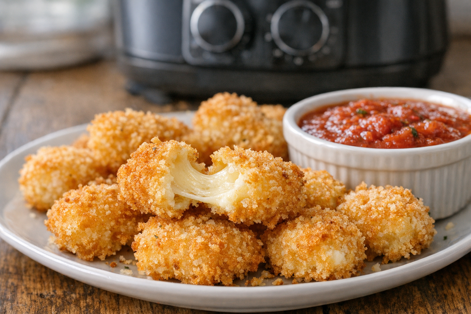 Air Fryer Cheese Curds with Marinara Sauce