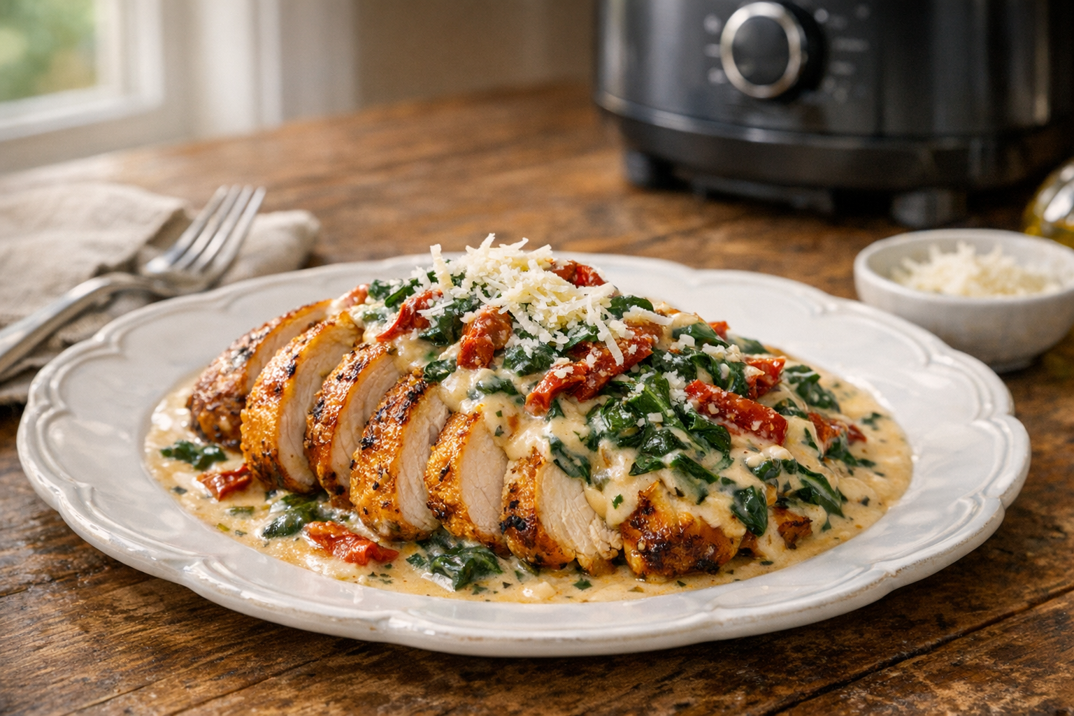 Air Fryer Creamy Tuscan Chicken (Tuscan-Style)