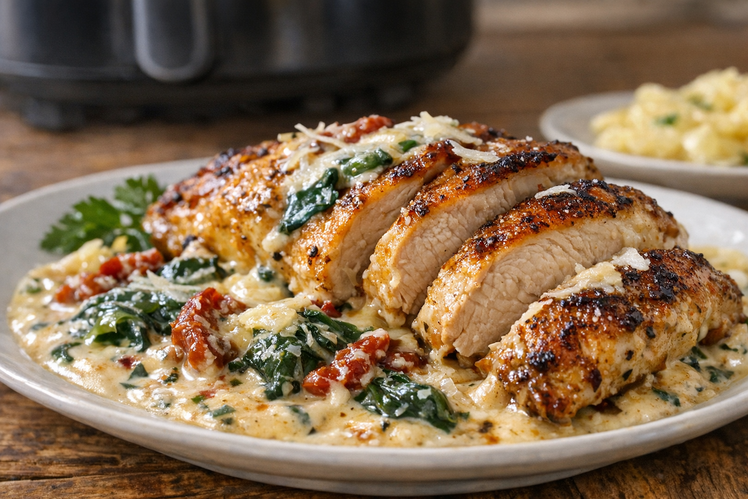 Air Fryer Creamy Tuscan Chicken (Tuscan-Style)