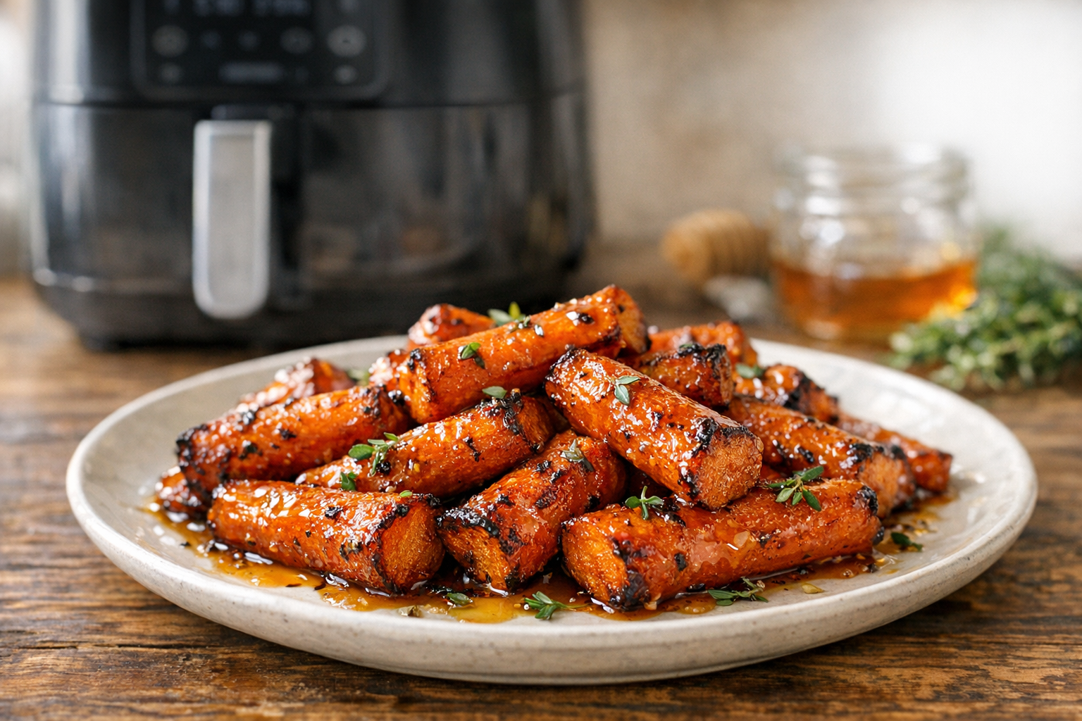 Air Fryer Roasted Carrots with Honey and Thyme