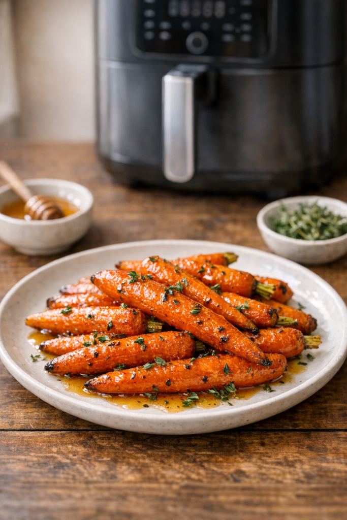 Air Fryer Roasted Carrots with Honey and Thyme