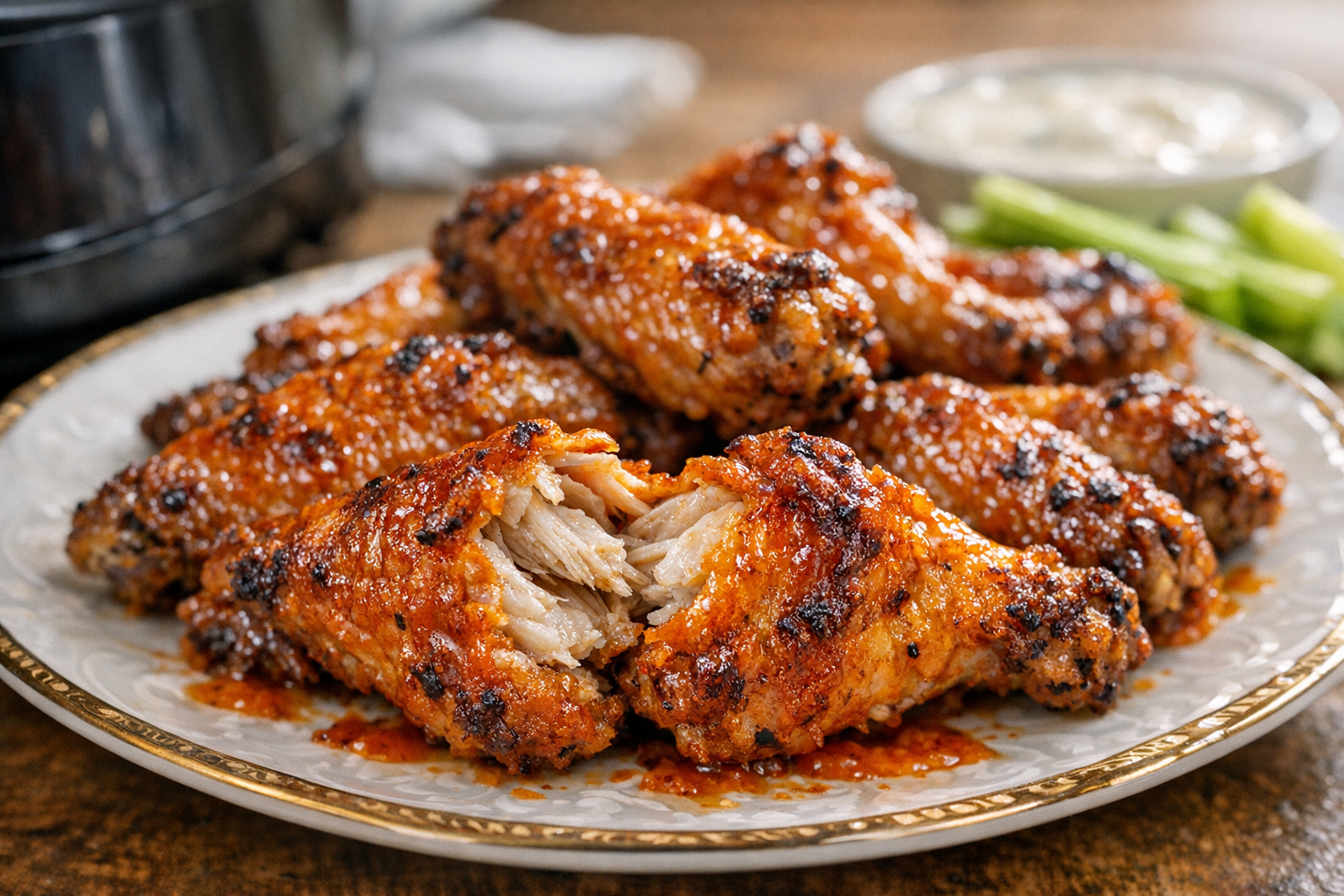 Extra Crispy Air Fryer Buffalo Chicken Wings (Super Bowl)
