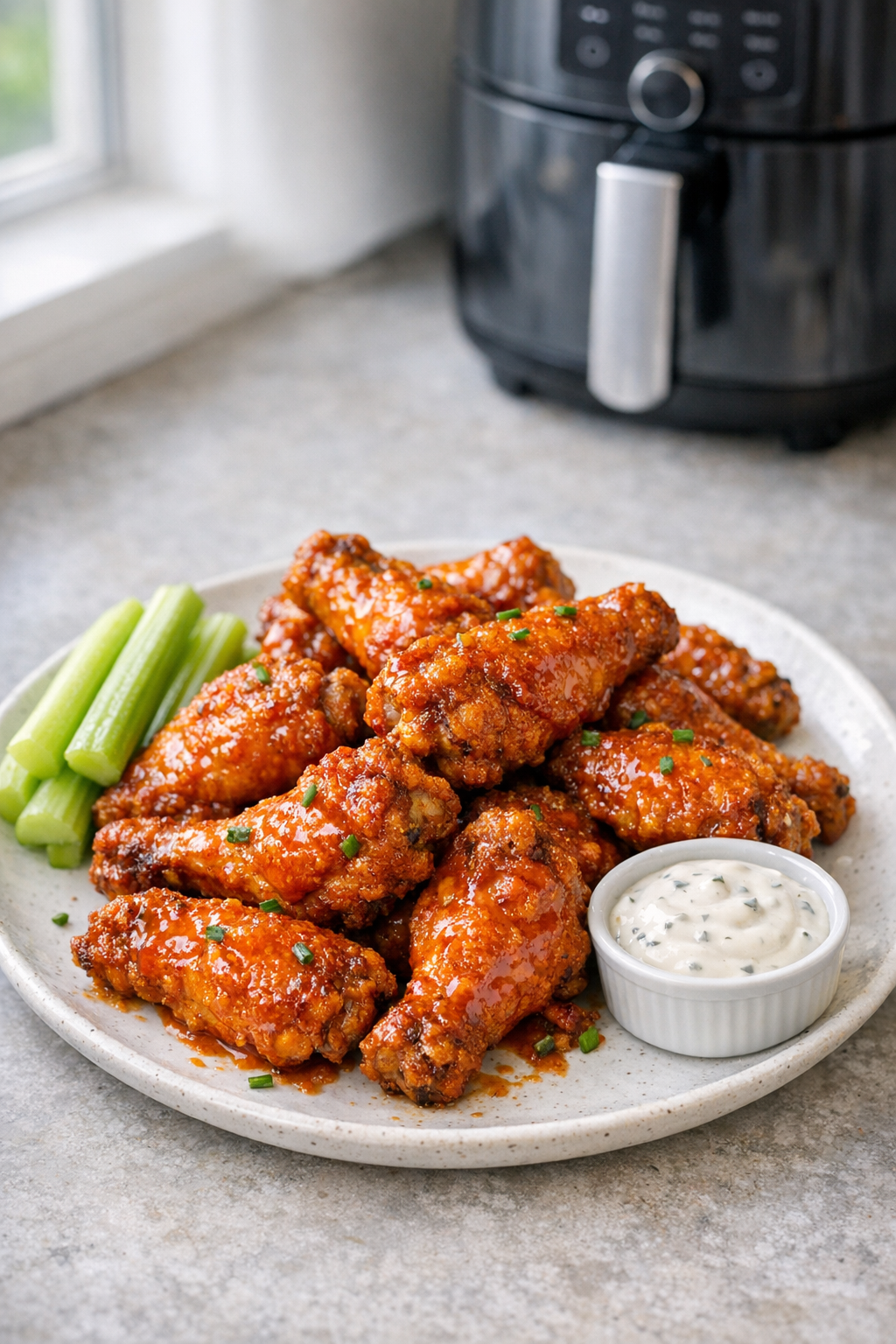 Air Fryer Super Bowl Buffalo Chicken Wings Extra Crispy