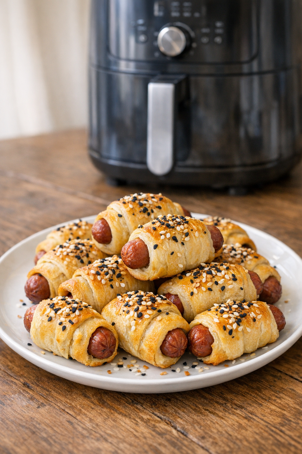Air Fryer Pigs in a Blanket with Everything Bagel Seasoning