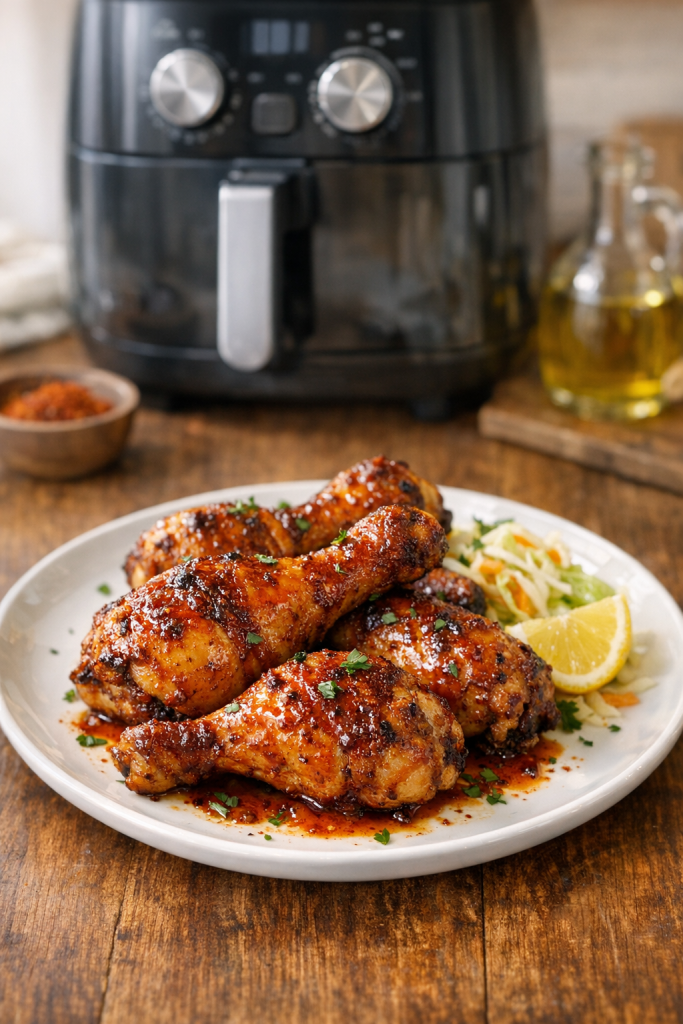 Air Fryer Chicken Drumsticks with Honey Paprika Glaze