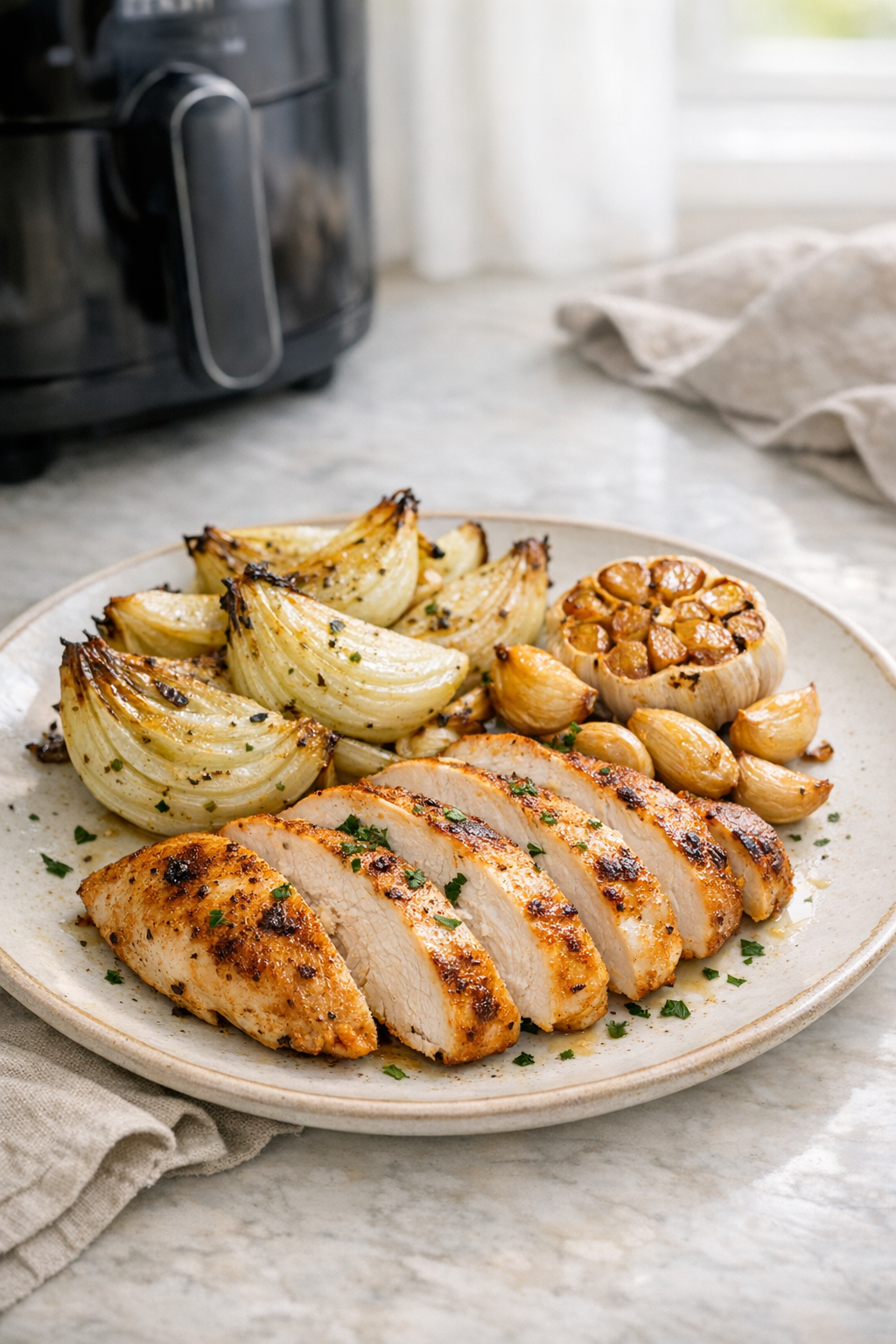 Air Fryer Chicken Breast with Fennel and Garlic