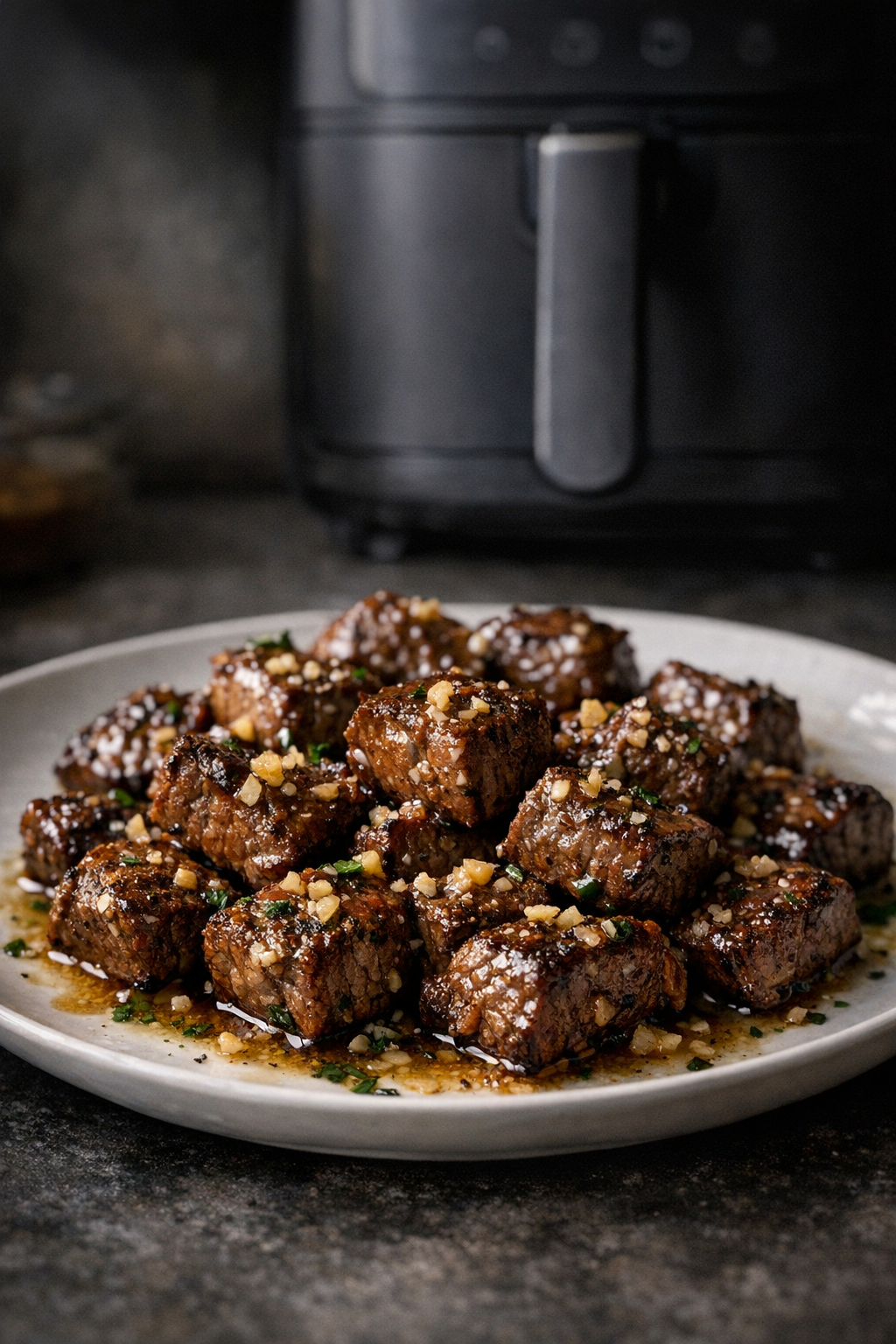 Air Fryer Steak Bites with Garlic Butter (Date Night)