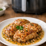 Air Fryer Chicken Thighs with Shallot Butter Pan Sauce