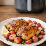 Air Fryer Chicken Thighs with Roasted Radishes and Herbs Air Fryer Chicken Thighs with Roasted Radishes and Herbs