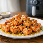 Air Fryer Salmon Bites with Lemon Garlic Butter