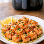 Air Fryer Salmon Bites with Lemon Garlic Butter Air Fryer Salmon Bites with Lemon Garlic Butter