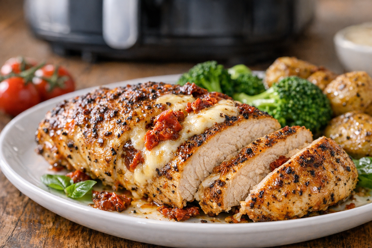 Air Fryer Chicken Breast with Sun-Dried Tomatoes
