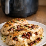 Air Fryer Chicken Breast with Sun-Dried Tomatoes and Mozzarella