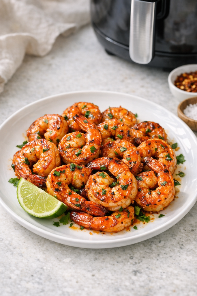 Air Fryer Shrimp with Chili Lime Marinade