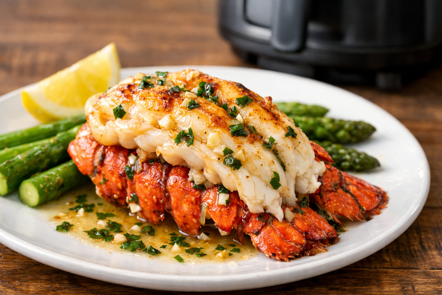 Air Fryer Lobster Tails with Garlic Herb Butter