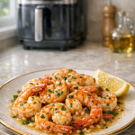 Air Fryer Shrimp with White Wine Garlic Sauce