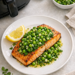 Air Fryer Salmon with Spring Pea and Herb Relish