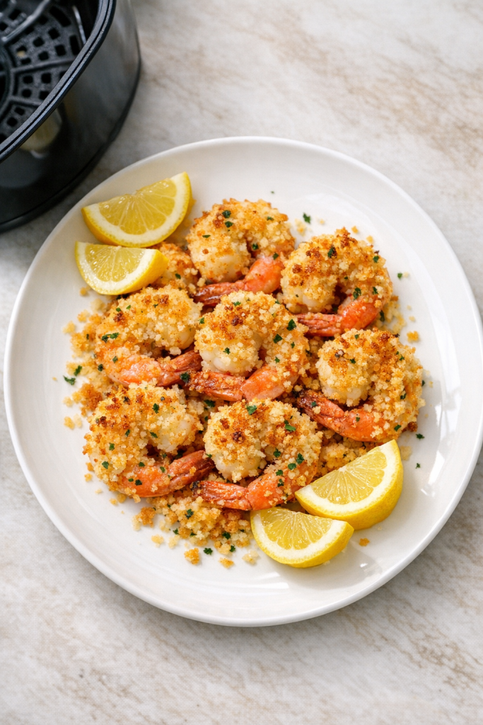 Air Fryer Shrimp with Buttered Panko Crust