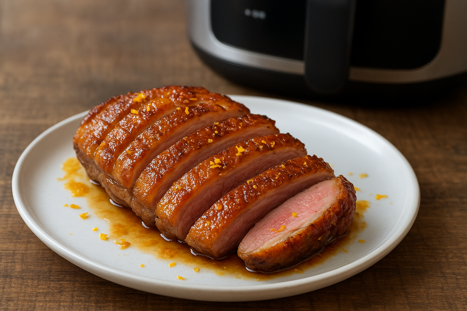 Air Fryer Duck Breast with Orange Zest and Honey
