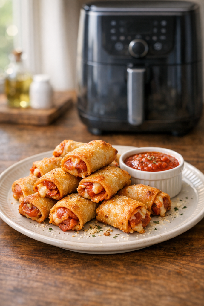 Air Fryer Pepperoni Pizza Rolls Homemade Crispy Bites