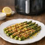 Air Fryer Parmesan Crusted Asparagus with Lemon Zest