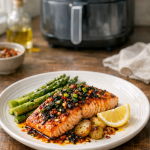 Air Fryer Salmon with Charred Scallion Oil and Chili Crisp Air Fryer Salmon with Charred Scallion Oil and Chili Crisp