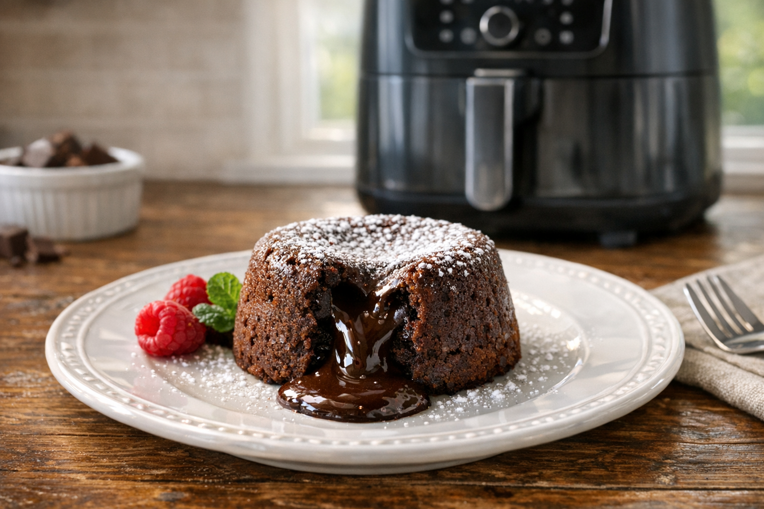 Air Fryer Chocolate Lava Cakes (Molten Center)