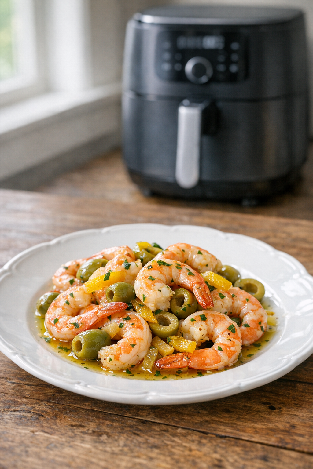Air Fryer Shrimp with Preserved Lemon & Olives