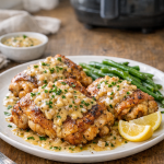 Air Fryer Chicken Thighs with Dijon Shallot Sauce Air Fryer Chicken Thighs with Dijon Shallot Sauce