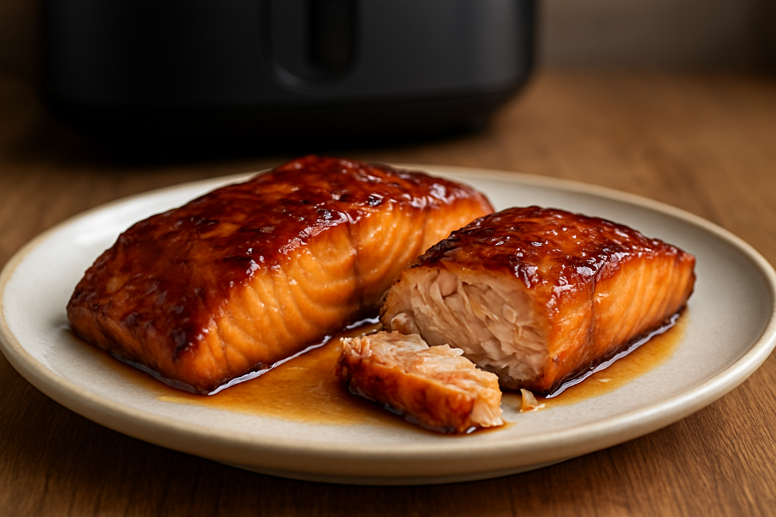 Air Fryer Salmon with White Miso and Honey Glaze