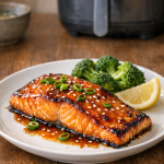 Air Fryer Salmon with White Miso and Honey Glaze Air Fryer Salmon with White Miso and Honey Glaze