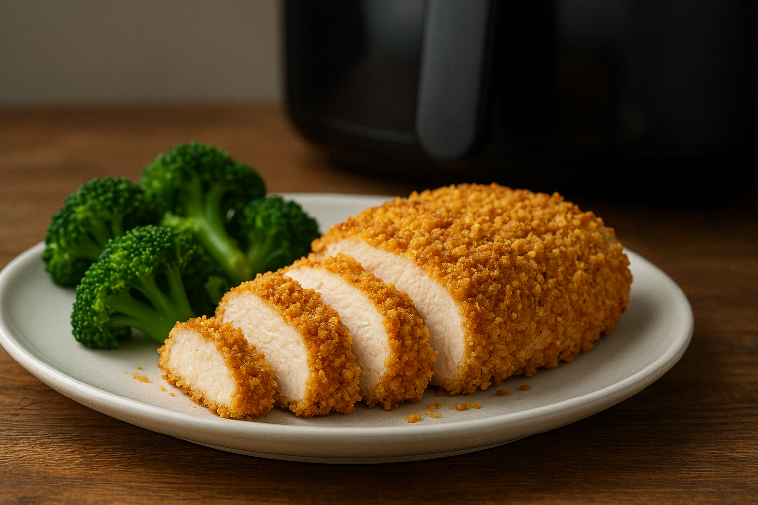 Air Fryer Chicken Breast with Crispy Chickpea Crust