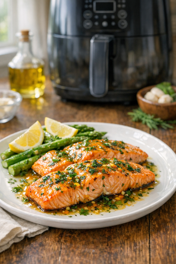 Air Fryer Salmon with Citrus Herb Glaze