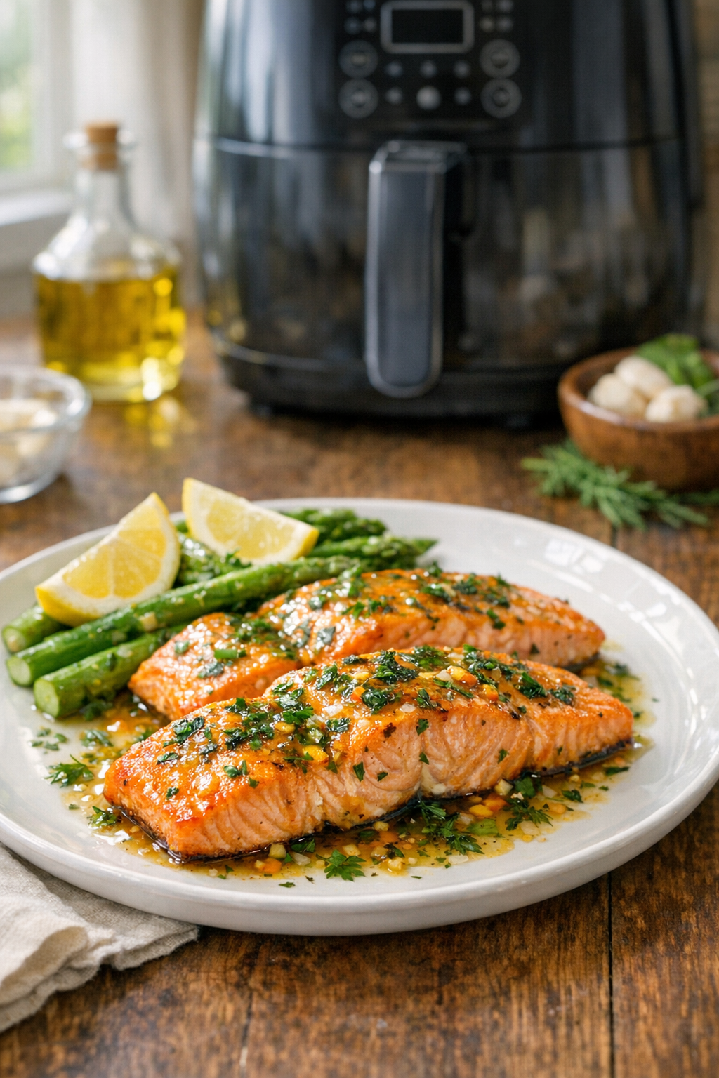 Air Fryer Salmon with Citrus Herb Glaze Recipe