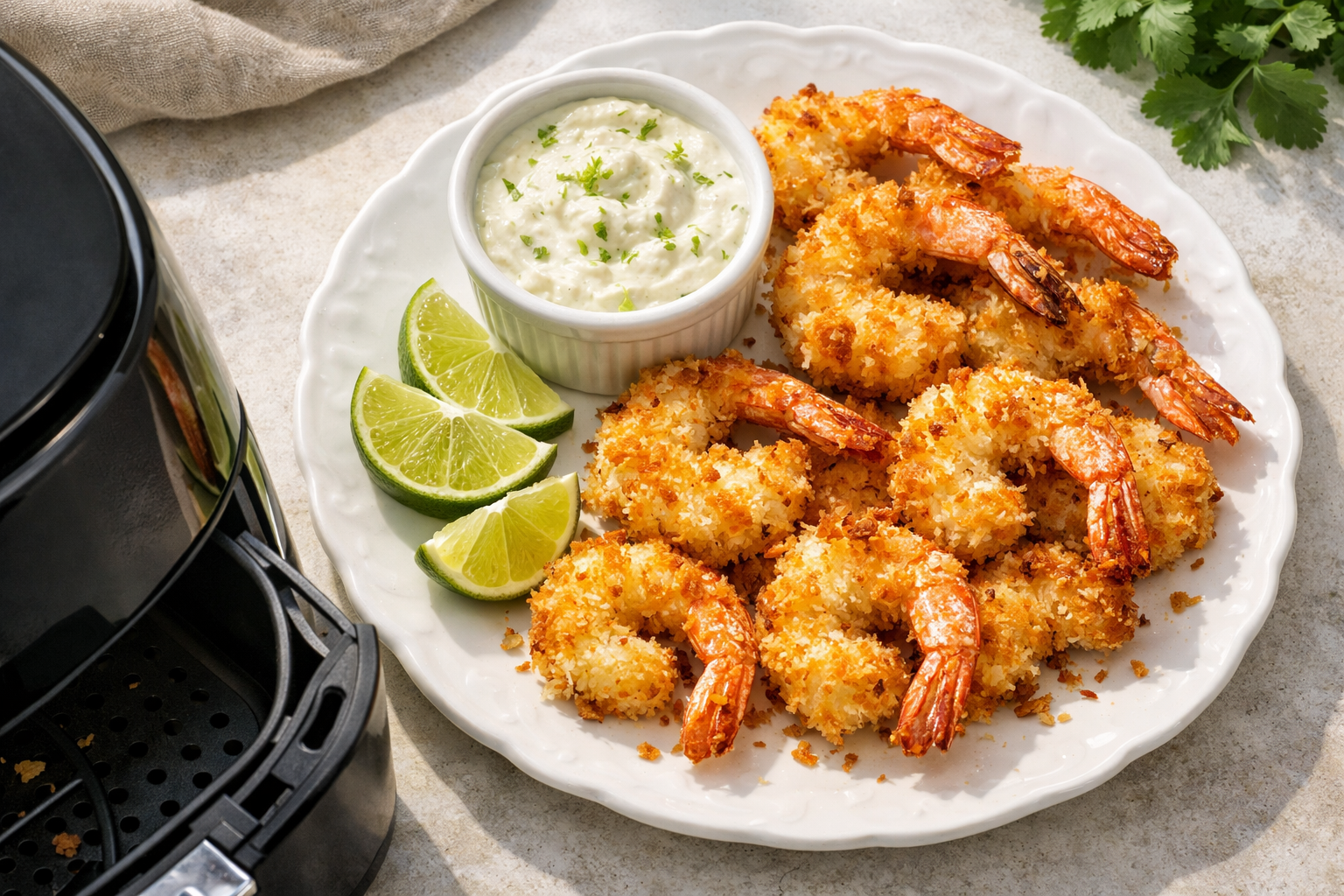 Air Fryer Coconut Shrimp with Lime Dip