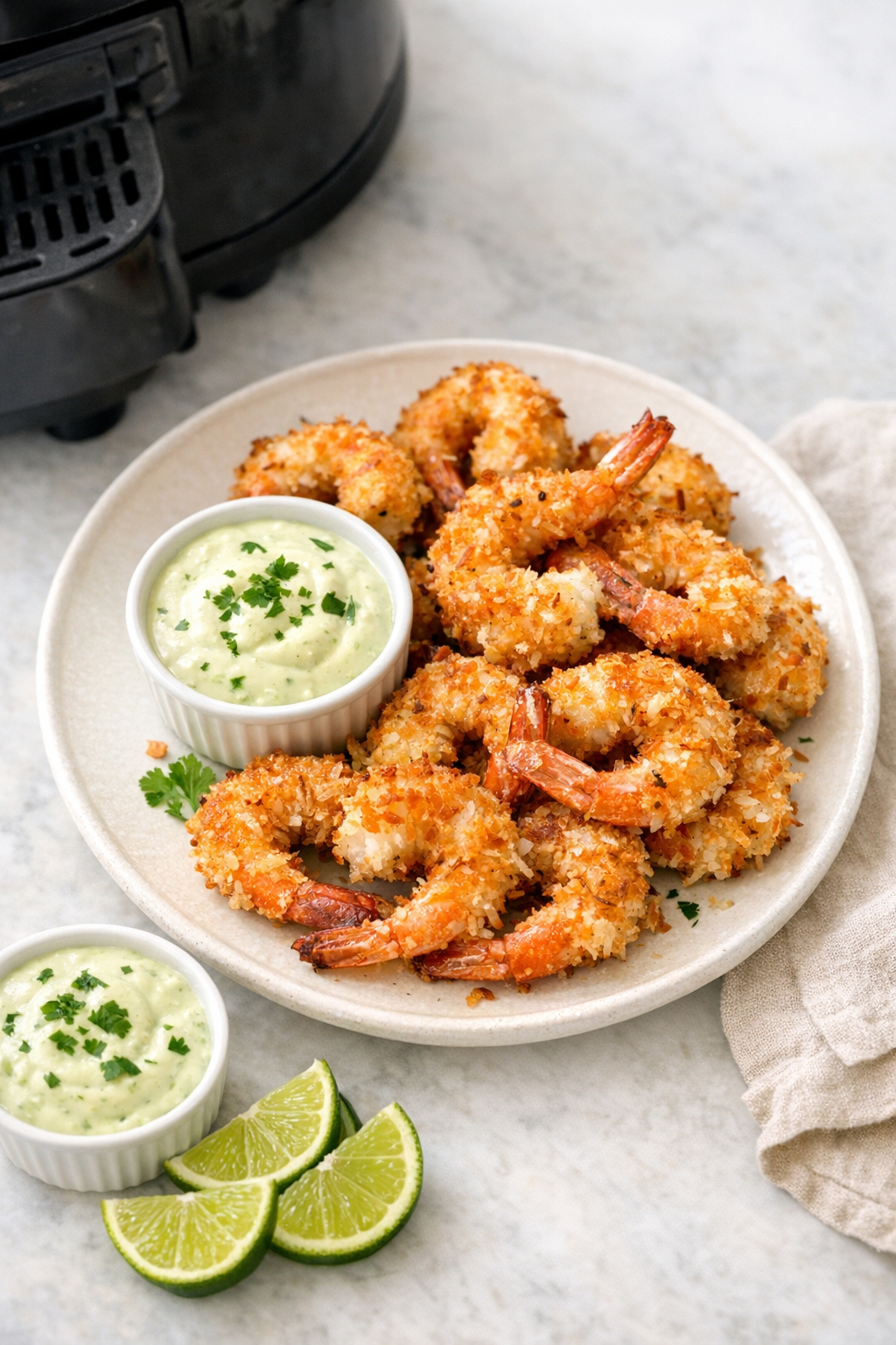 Air Fryer Coconut Shrimp with Lime Dip