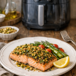 Air Fryer Salmon with Pistachio Herb Crust