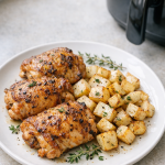 Air Fryer Chicken Thighs with Roasted Turnips and Thyme Air Fryer Chicken Thighs with Roasted Turnips and Thyme