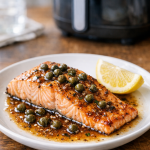 Air Fryer Salmon with Brown Butter and Capers