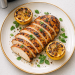 Air Fryer Chicken Breast with Charred Lemon and Oregano