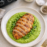 Air Fryer Chicken Breast with Spring Pea Puree