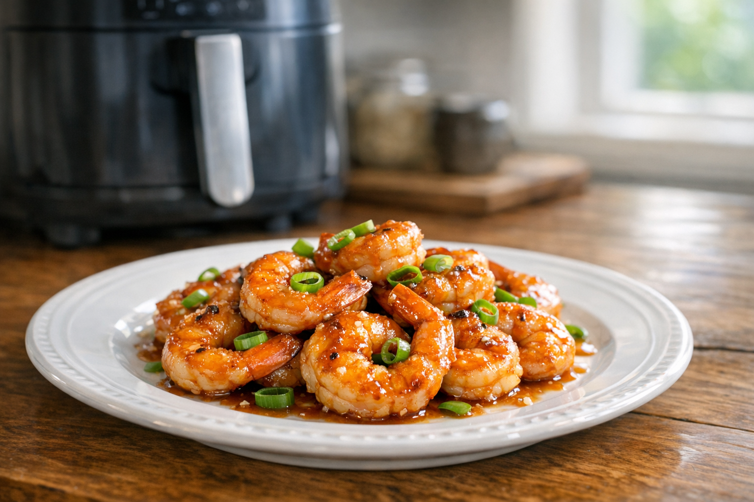 Air Fryer Shrimp with Miso Butter Glaze