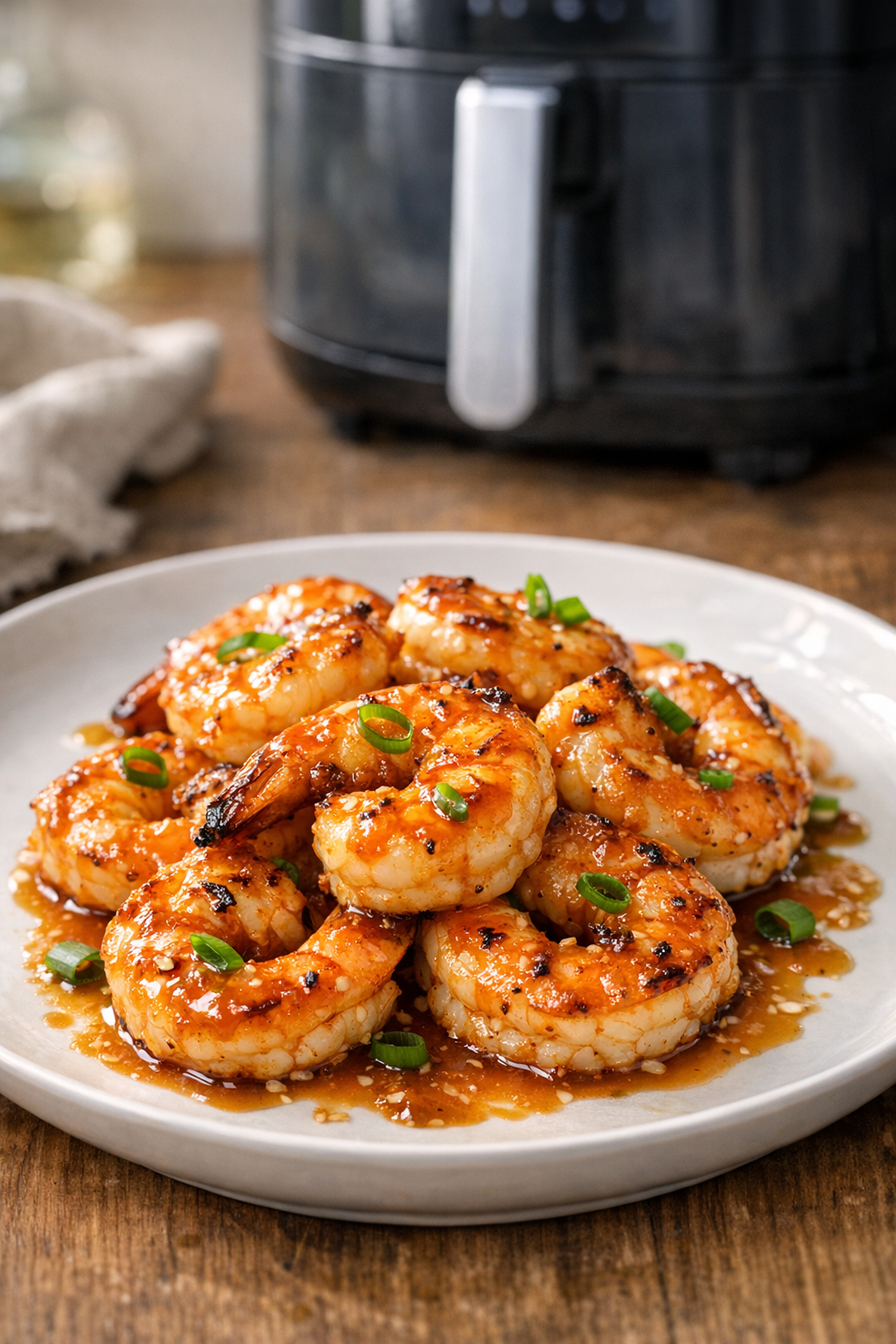 Air Fryer Shrimp with Miso Butter Glaze