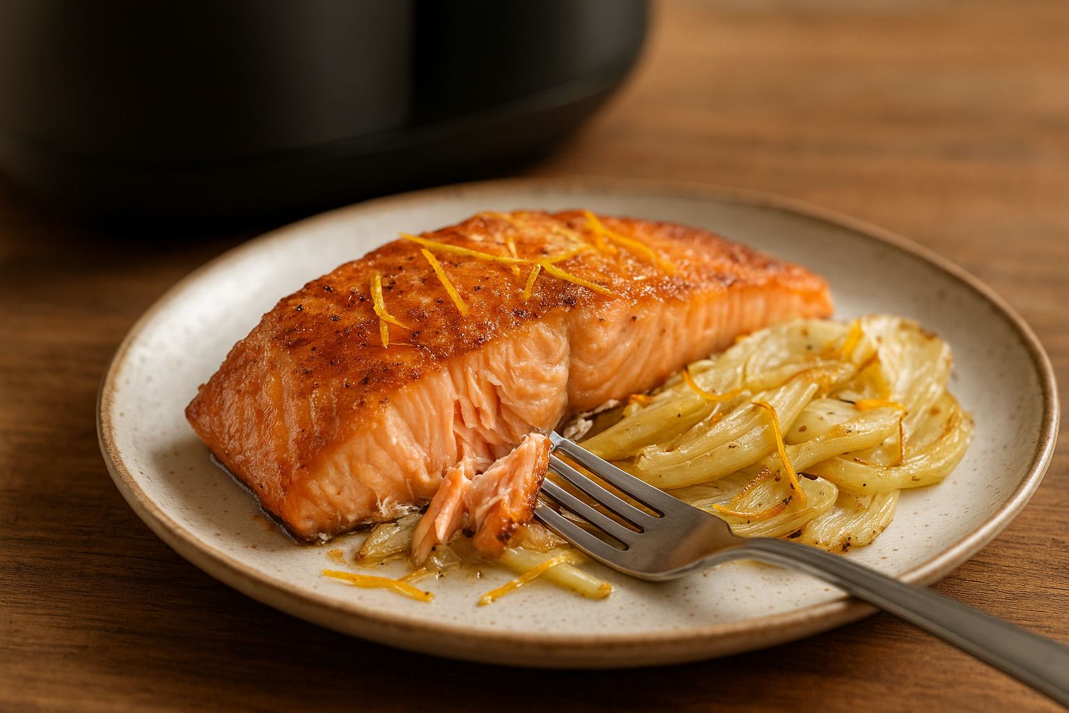 Air Fryer Salmon with Fennel and Orange Zest