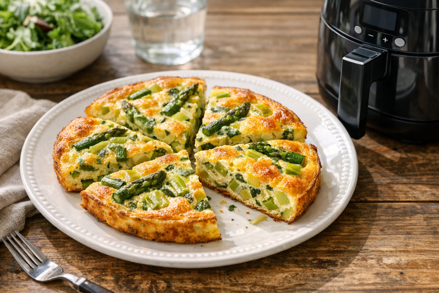 Air Fryer Spring Vegetable Frittata (Asparagus & Leeks)