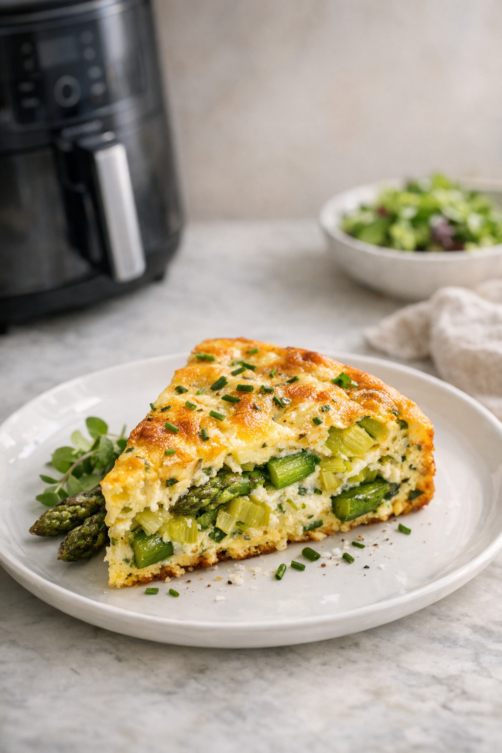 Air Fryer Spring Vegetable Frittata (Asparagus & Leeks)